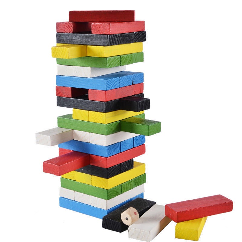 Pine Stacked High Building Blocks 54 Children'S Digital Color Stacked Puzzle Wooden Early Education Toys Manufacturers - Image 2